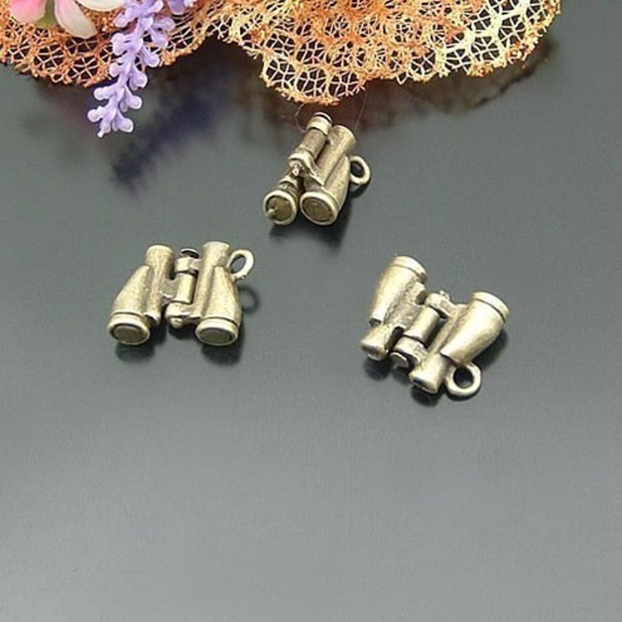 bronze plated charm - 2pcs