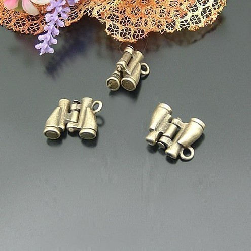 bronze plated charm - 2pcs