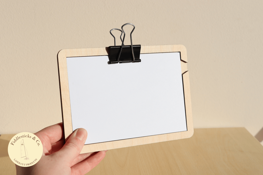 A6 Size Clipboard with Black Binder Clip, Framed Note Pad, Revision Card Holder