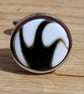 Black and White hand turned resin insert cufflinks - Image 3