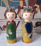 William and Harold. Bayeux set of peg dolls. 