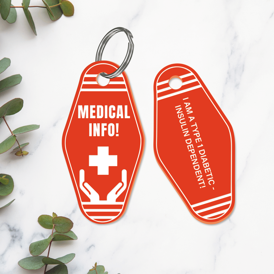 Medical Info Keyring - Hands & Cross: Personalised Medical Information Alert