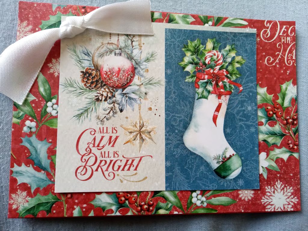 Vintage-style Christmas Card - Blank Card - Festive Card