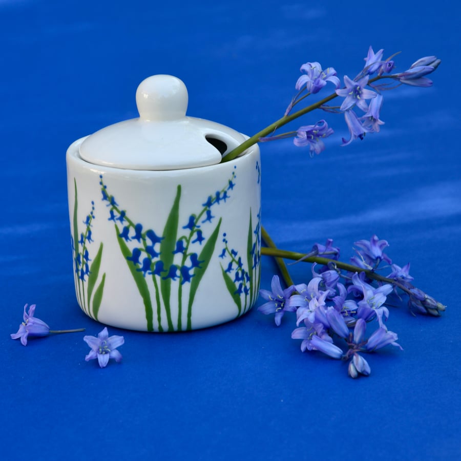 Bluebell Sugar Pot - Hand Painted