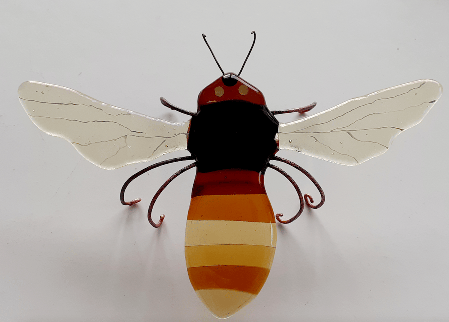 Fused Glass Honey Bee Ornament