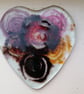 Fused Glass  Hearts and Flowers Coaster - Image 1