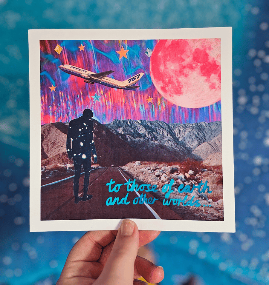 To Those of Earth and Other Worlds Art Print Digital Collage