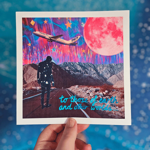 To Those of Earth and Other Worlds Art Print Digital Collage