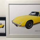 Lotus Elan Plus 2 1978 (Yellow) - 4x6" or A4 Photo in a Black or White frame