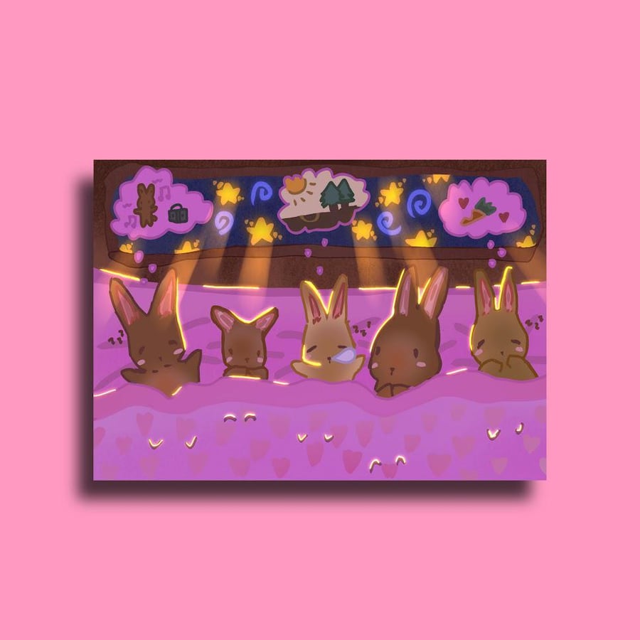 Sleeping Bunnies Sticker Cozy Animal Journal, Planner Decal