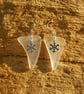 Beach glass earrings with snowflake charms - Image 1