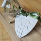 Clay wall hanging, Floral hanging heart, Gift for her, Home decor