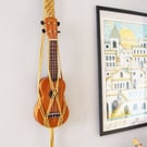 Macrame Ukulele Wall Bamboo Hanger, Ukulele Stand, Guitar Wall Decor, Guitar Wal