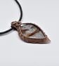 Wire Woven Rock Chalcedony and Copper Unisex Pendant - Image 2
