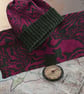 Pink Grey Scafell Pike Cowl, Contour Map Merino Neck Warmer, Lake District Gift