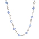 Rosary link necklace with purple Swarovski crystals and silver plated jump rings