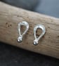 Studs, Small Silver Teardrop Ear Studs, Silver Stud Earrings - Image 2