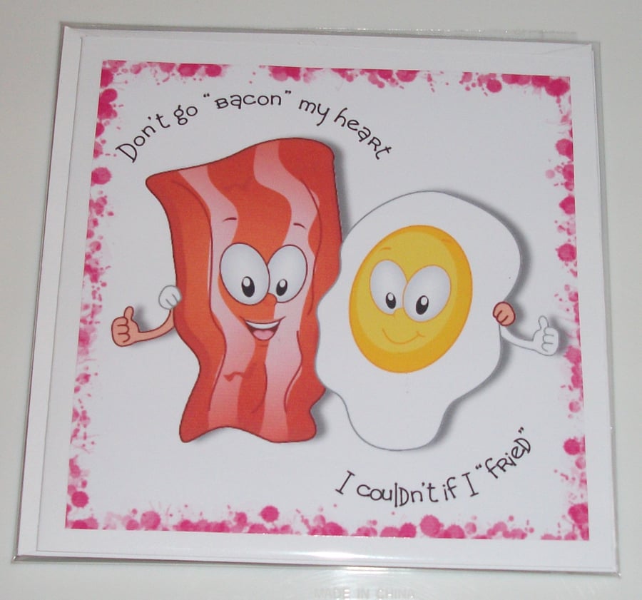 Bacon and Egg Valentine's Day card