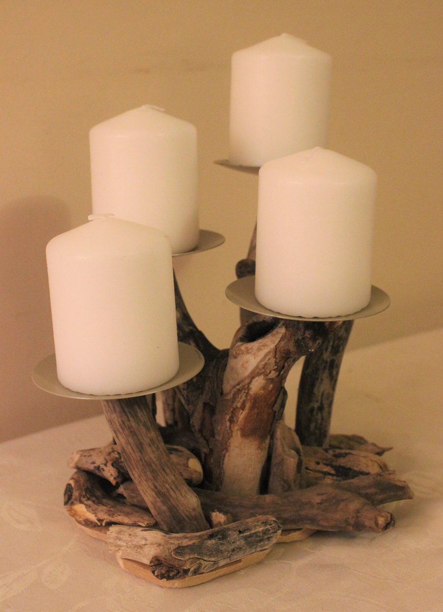 Natural driftwood candelabra