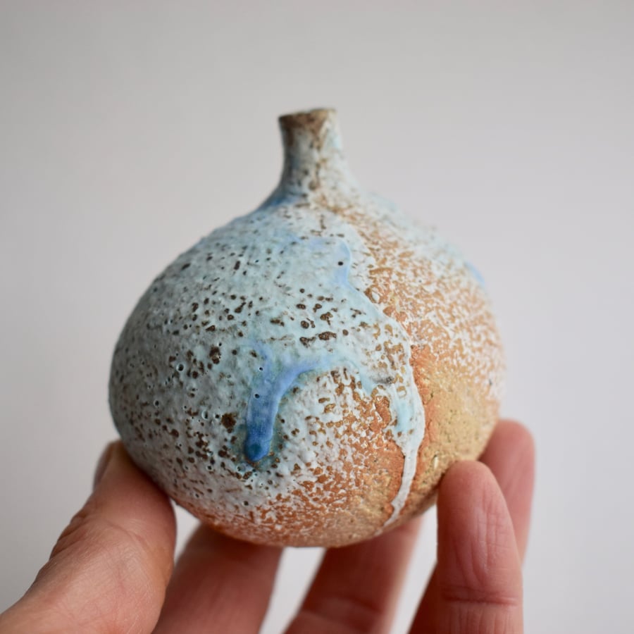 Pebble Bottle with Turquoise Glaze