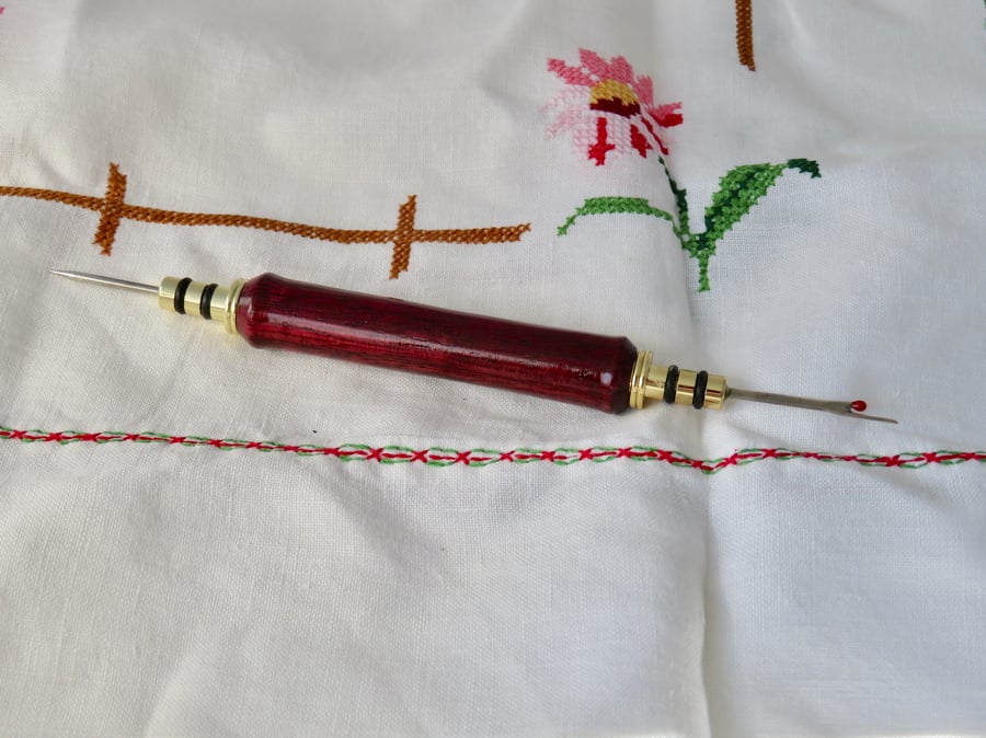 Wood-Turned Seam Ripper with Stiletto