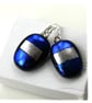 Handmade Fused Dichroic Glass Earrings 300 Blue Silver - Image 2