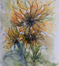 Sunflower splash, unframed abstract floral watercolour - Image 2