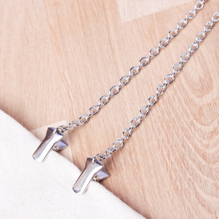 Plain Napkin Clips - Mens neck chain napkin holder - senior gift