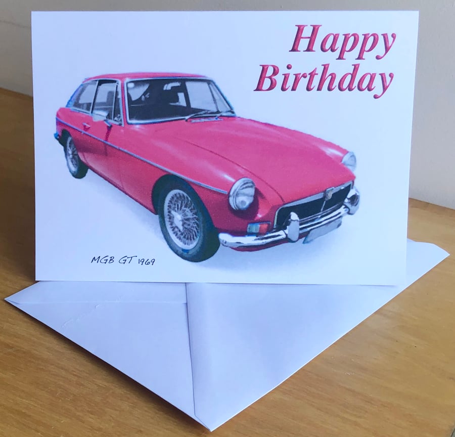 MGB GT 1969 - Birthday, Anniversary, Retirement or Plain Card