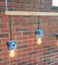 Beam Lamp with Triple Pendants, Unique Industrial Look Ceiling Light - Image 3