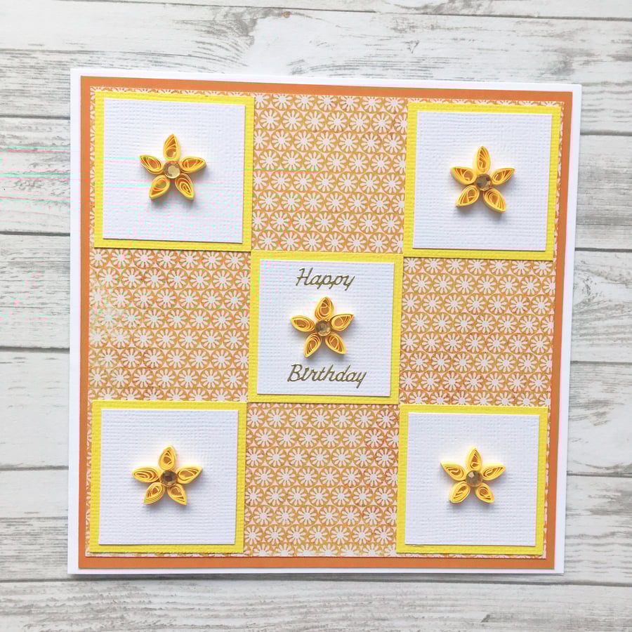 Quilled flower birthday card - boxed card option