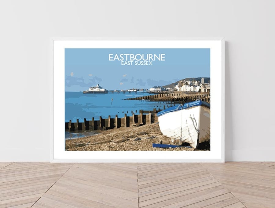 Eastbourne, East Sussex Art Print Travel Poster Railway Poster Salty Seas Origin