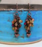 Copper chain and agate dangle earrings with heart charm  - Image 5