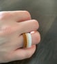 Light brown and white beaded ring - Image 4