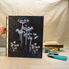 8x10 inch Journal, Rhesho paper with Screen Printed Umbellifers (Folksy145)