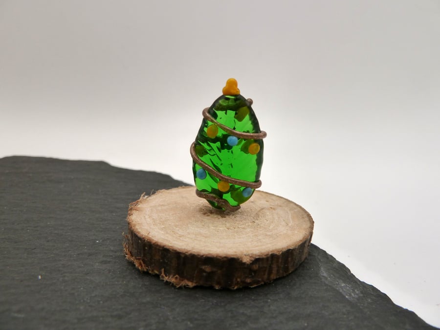 small lampwork glass christmas tree gift