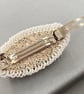 Bridal Peach Pearl Beaded Vintage Style Hair Barrette Clip - Image 10
