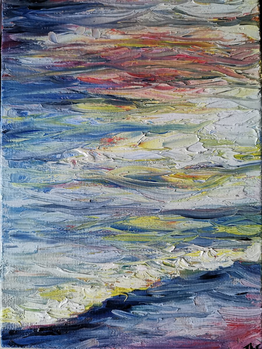 Sunset Sea Oil Painting