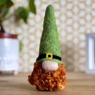 Handmade Needle-Felted Leprechaun Gonk – Lucky Irish Tomte