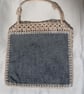 Wearable Textile Art Clutch – One of a Kind, The Girl with Blue Eyes - Image 3