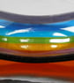 Fused glass Rainbow coloured square dish - Image 5