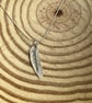 Silver sage leaf pendant necklace - Image 2