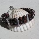 Red Tiger Eye Gemstone Chakra Beaded Bracelet "Red Wisp"