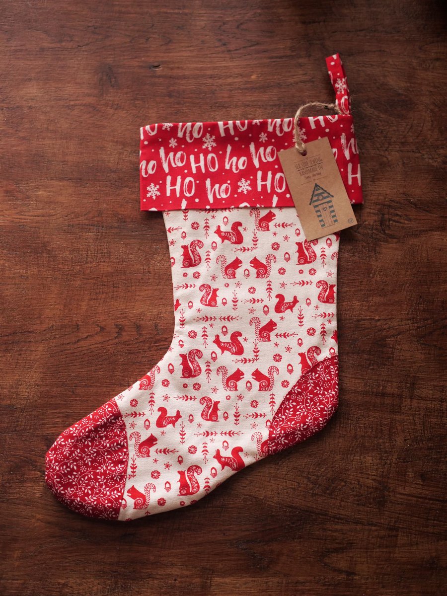 Christmas stocking with squirrels 