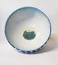Bowl, Blue striped and  textured Ceramic. - Image 3