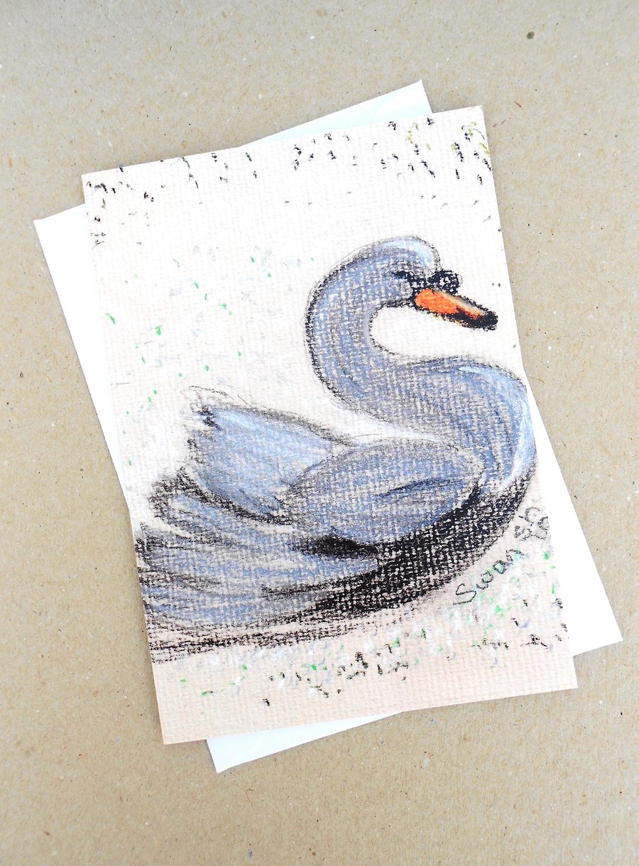 Swan Pastel Card