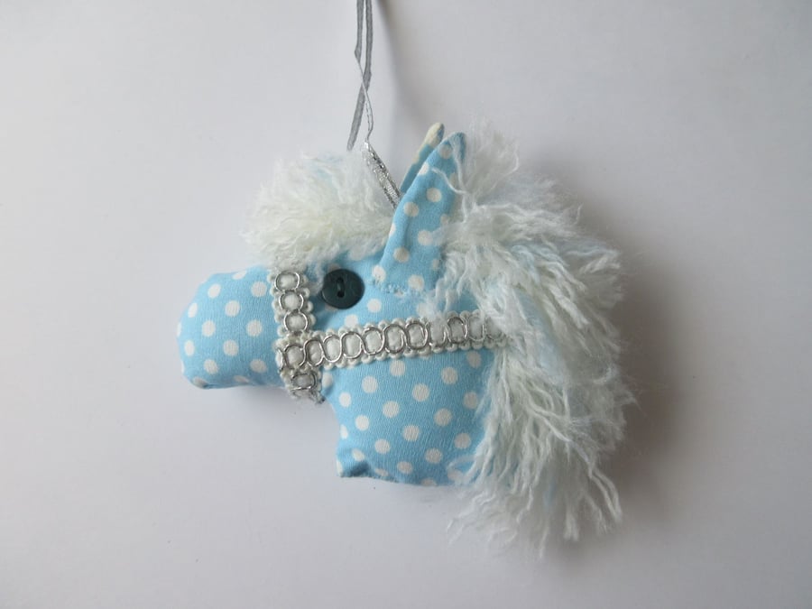 Horse Christmas Decoration Fabric Bauble Pony Hobby Horse