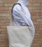 Large cream and white tote bag.  - Image 8