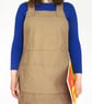 Unisex Woodwork Apron with Range of Pockets and Crossback Straps. Beige Canvas  - Image 7
