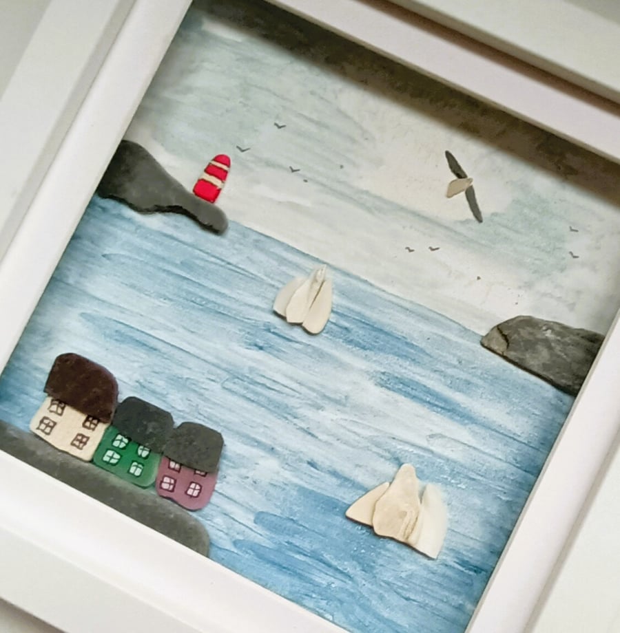 Coastal Scene, Beachcombed Art, Perfectly Imperfect